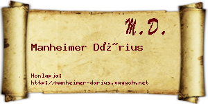 Manheimer Dárius névjegykártya